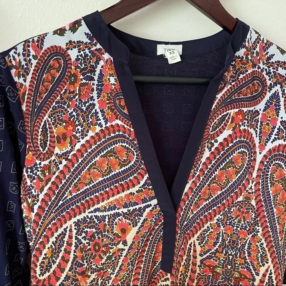 Anthropologie Tiny Paisley Persian Pear Top - Picture 2 of 3
